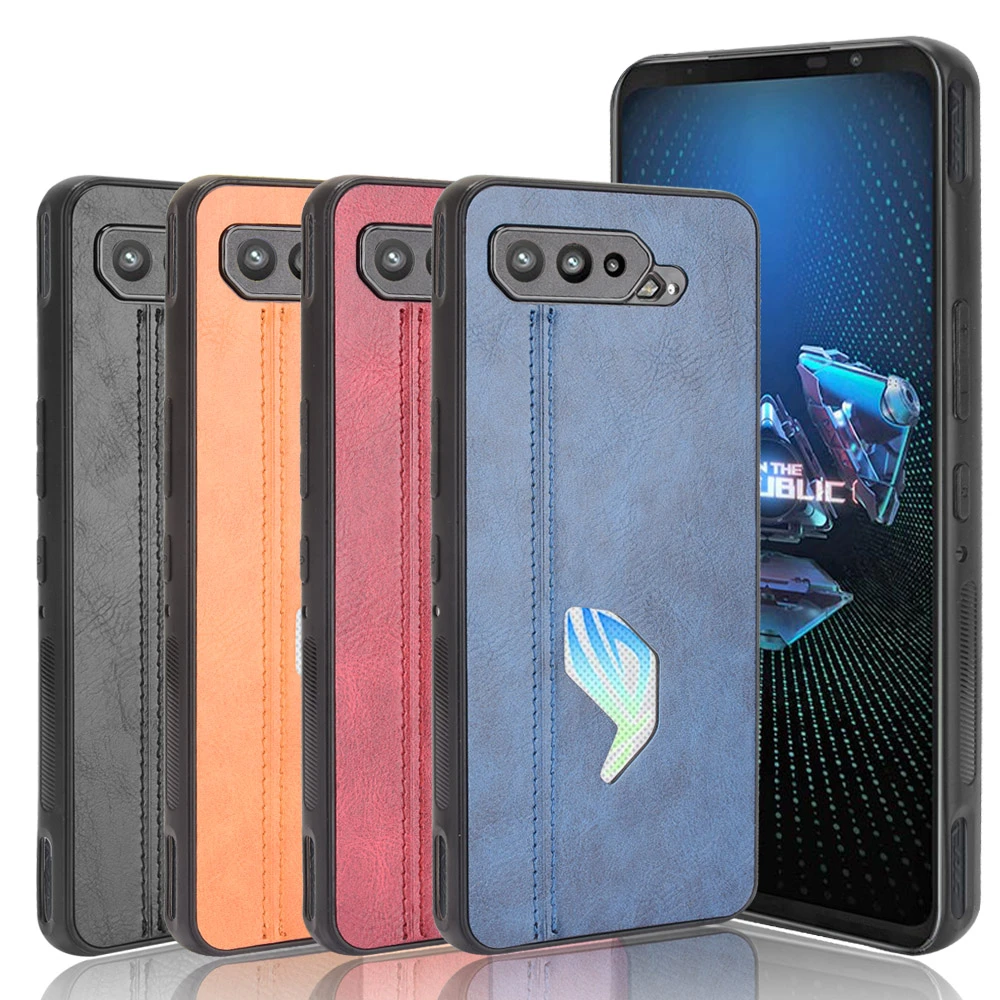 For ASUS Rog Phone 5 Case For Rog 5 Rog5 Case Suture Soft Edge PU Leather  Hard Phone Cover For ASUS Rog Phone 5 Case