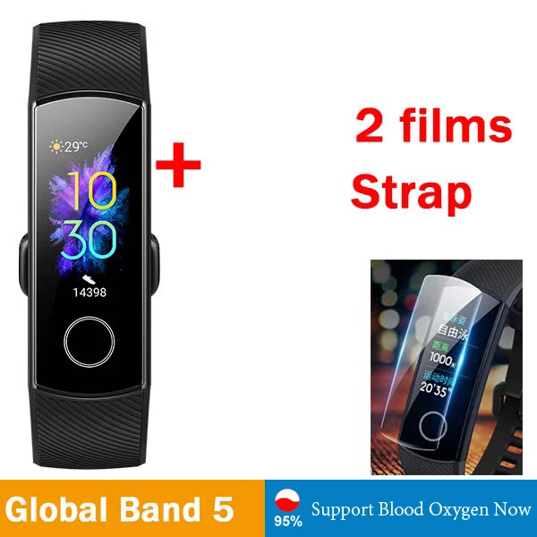 Умный Браслет huawei Honor Band 5, 0,95 дюймов, трекер, умный OLED, для плавания, водонепроницаемый, Bluetooth, фитнес-трекер, сенсорный экран - Цвет: G band5 n 2f
