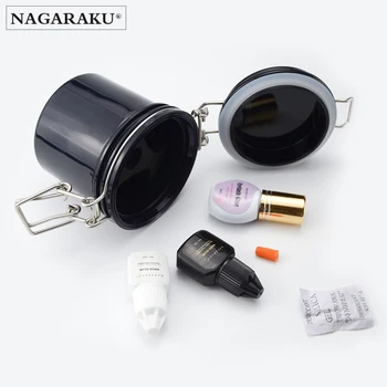 

NAGARAKU eyelash extension glue adhesive tank activated carbon glue storage box seal storage(3 glue and one storage box)