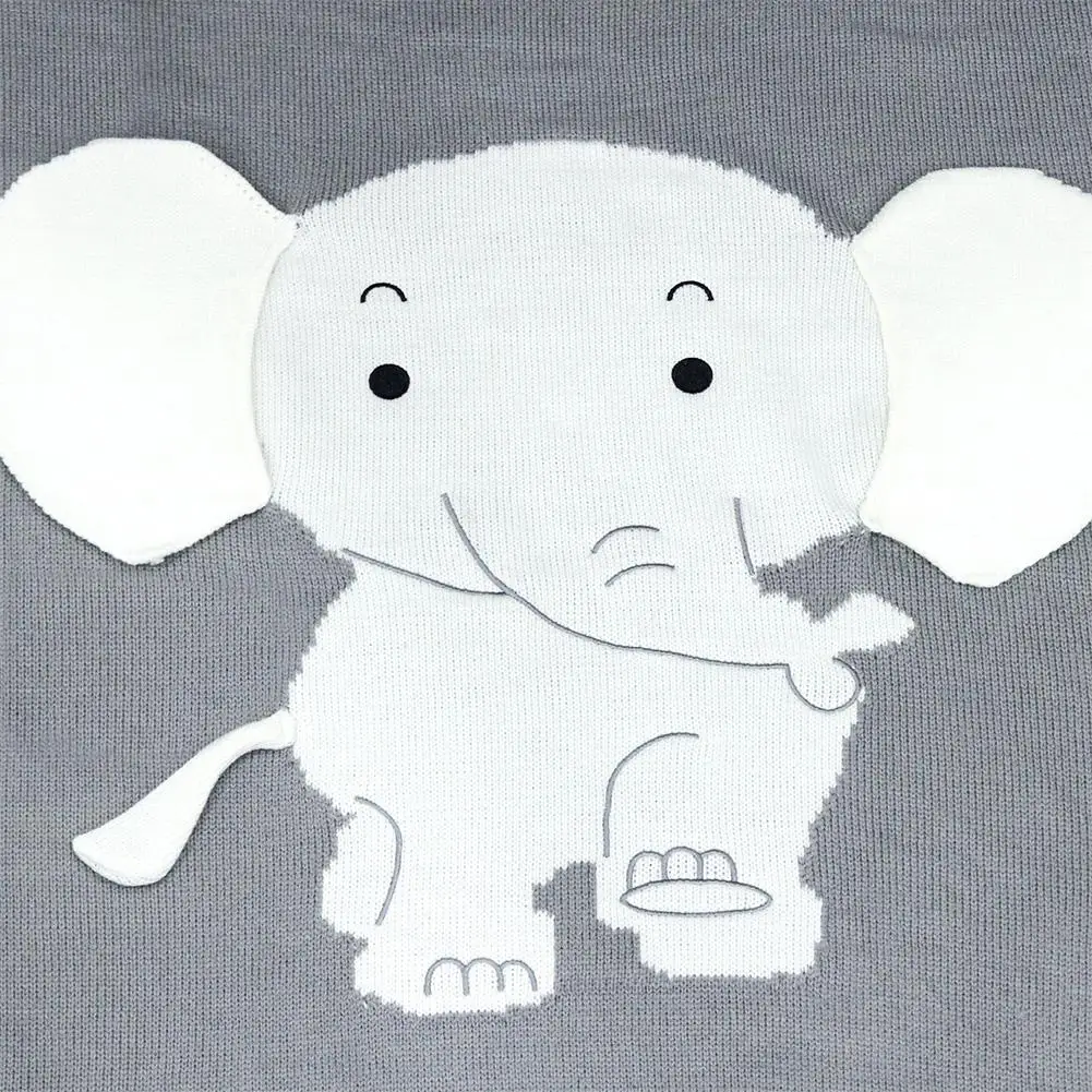 Baby Blanket For Infants Newborns Elephant Three-dimensional Ear Blanket Children's Knitted Blanket Beach Mat Baby Hug Blanket