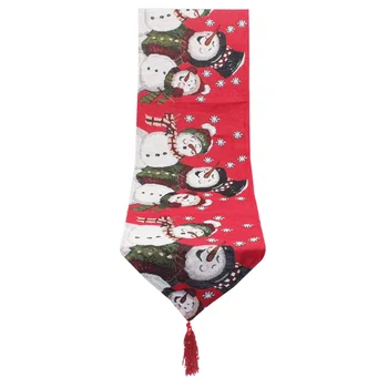 

Living Room Table Runner Reusable Kitchen Home Decor Christmas Pattern Soft Party Dining Tabletop Cotton Linen Washable Daily