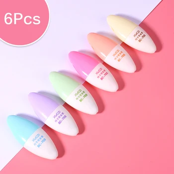 

6PCS/Set Leaf Mini Highlighter Pen Marker Pens Kawaii Stationery Material Escolar Papelaria Writing School Supplies