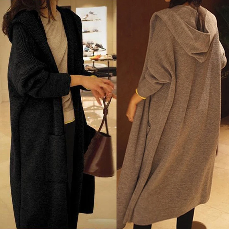 

2020 Loose Cardigan Mujer New Cotton Solid Cardigan Long Sleeve Knitted Sweater Women Open Stitch Casual Sweaters Women Invierno