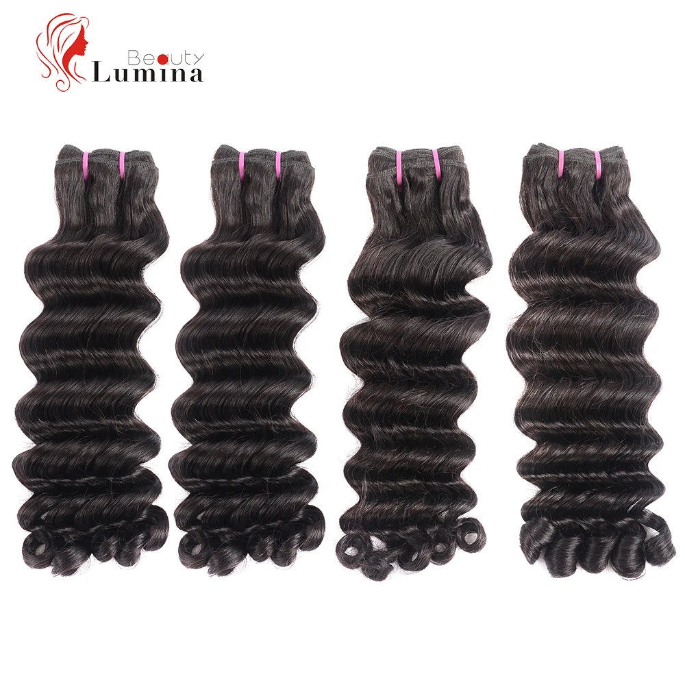 Funmi волосы двойная нарисованная прическа весенние кудрявые надувные локоны человеческие волосы пряди 4 пряди remy волосы для наращивания 12-30 дюймов