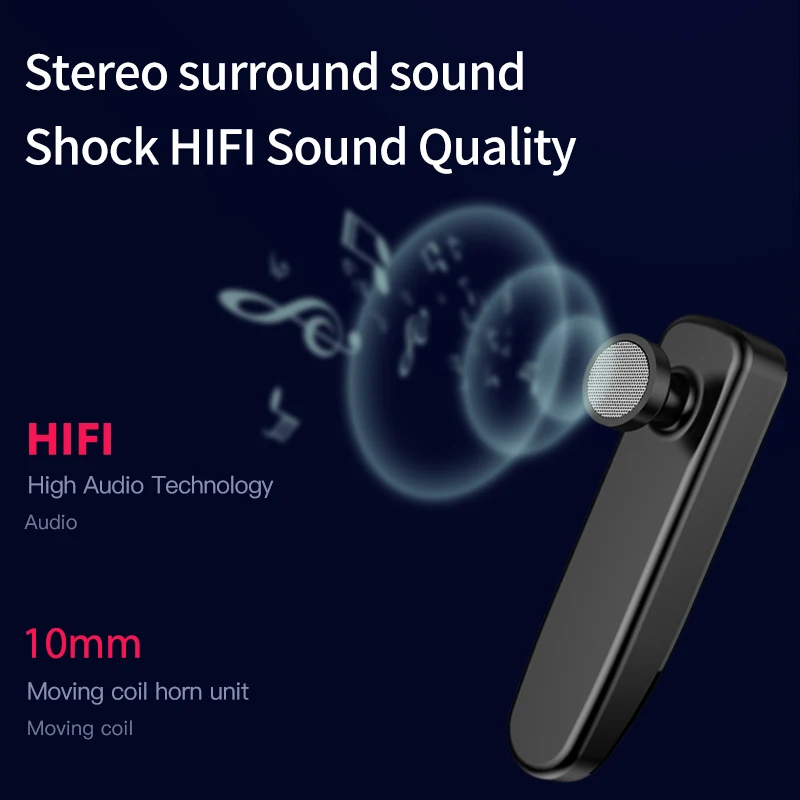 Беспроводные наушники Bluetooth стерео для вождения спорта водонепроницаемая