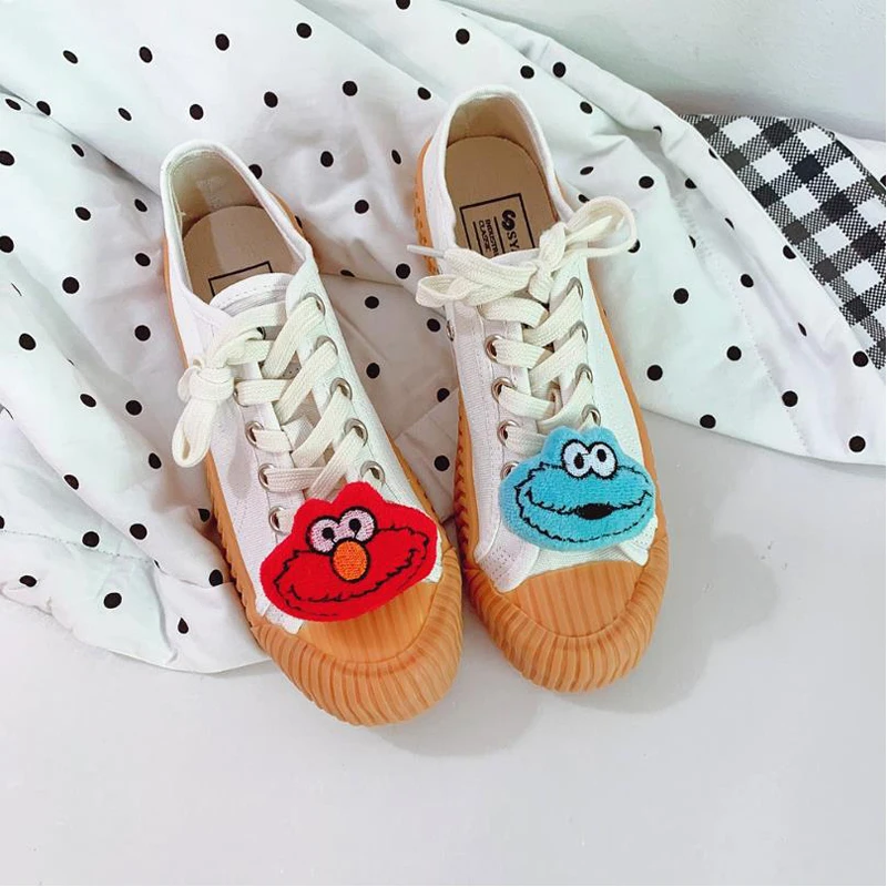 2 шт./компл. Уличная обувь Sesame аксессуары 3D плюшевая кукла парусиновая обувь женские туфли с пряжкой милые украшения 13 стиль