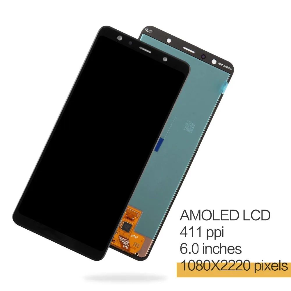 6," супер AMOLED с рамкой lcd для samsung Galaxy A7 lcd A750 SM-A750F lcd дисплей и кодирующий преобразователь сенсорного экрана в сборе lcd
