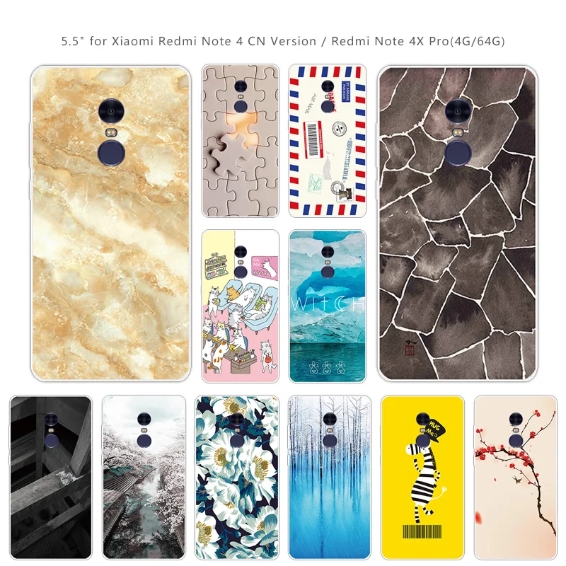 Для Xiaomi Redmi Note 4 Note4 квадратный чехол мягкий силиконовый для note note4 задняя крышка