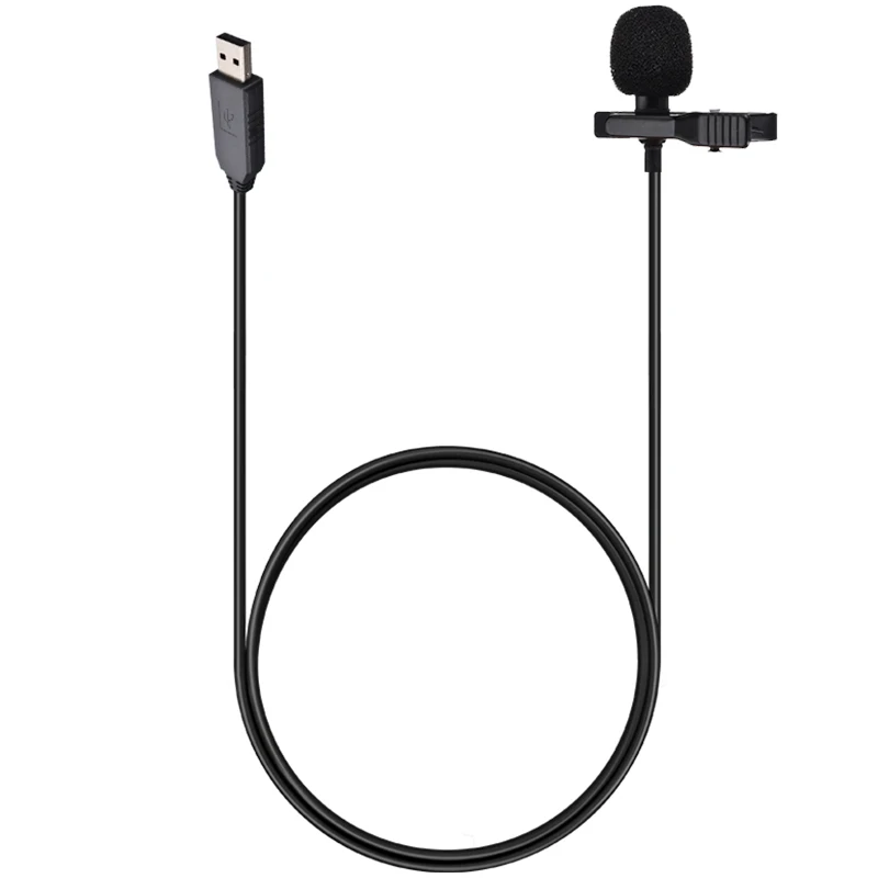 

Portable Mini Clip on Microphone Omnidirectional Stereo USB Mic Microphone With Tie Collar Shirt Clip for PC Computer