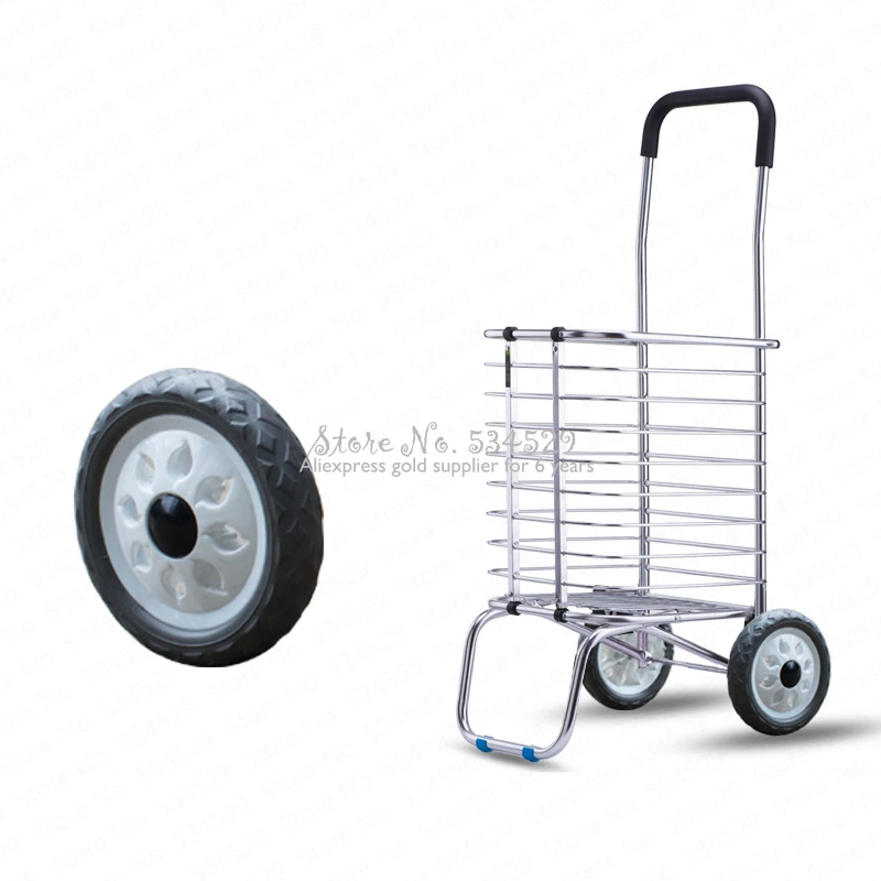 30%B Shopping cart climb stairs hand cart home trailer folding trolley car pull goods shopping cart portable small cart