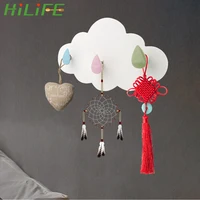 HILIFE 1Pc Cloud Shaped Three Wall-mounted Hooks Plastic Wall Door Hanger Hanging Clothes Adhesive Hooks DIY