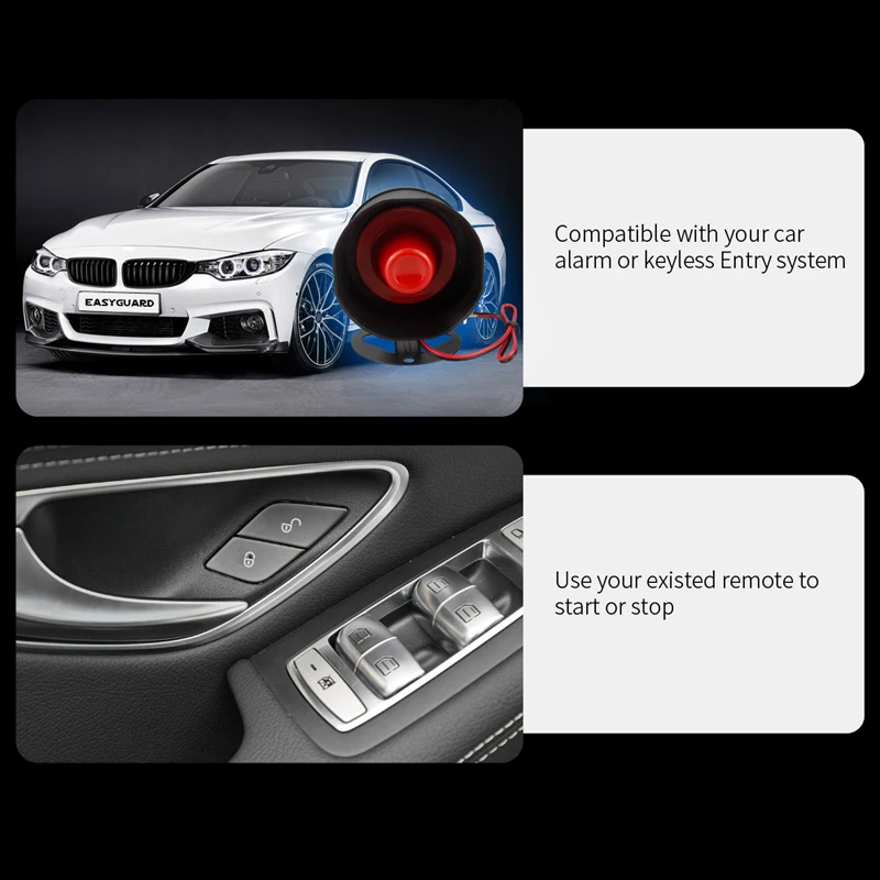 キーで始まる車にのみ対応するEasyGuardユニバーサルリモート