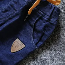 Осень г.; детская одежда в Корейском стиле; эластичные облегающие джинсы с буквами; узкие брюки