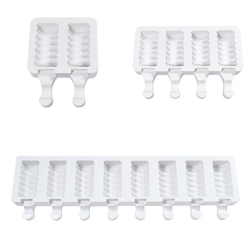 8 Cells Silicone Ice Cream Mold Popsicle Molds DIY Homemade Dessert Freezer Fruit Juice Ice Cube Maker Mould Kitchen Tools