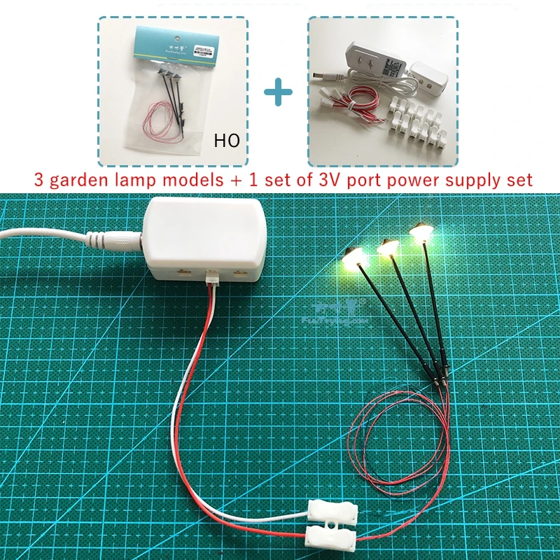 thumbnail image 2 of 4 Pack Model Railway Lights HO Scale LED Yard Light For Model Train Railroad Street Station(A 2 of 11