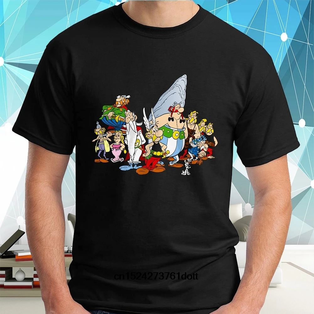 Астерикс и Обеликс галл мультфильм комикс короткий рукав Черная Мужская