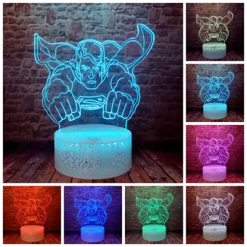

Flashing DC Superman Figuras Model 3D Illusion LED Desk Nightlight Colorful Changing Sleeping Light action & toy figures