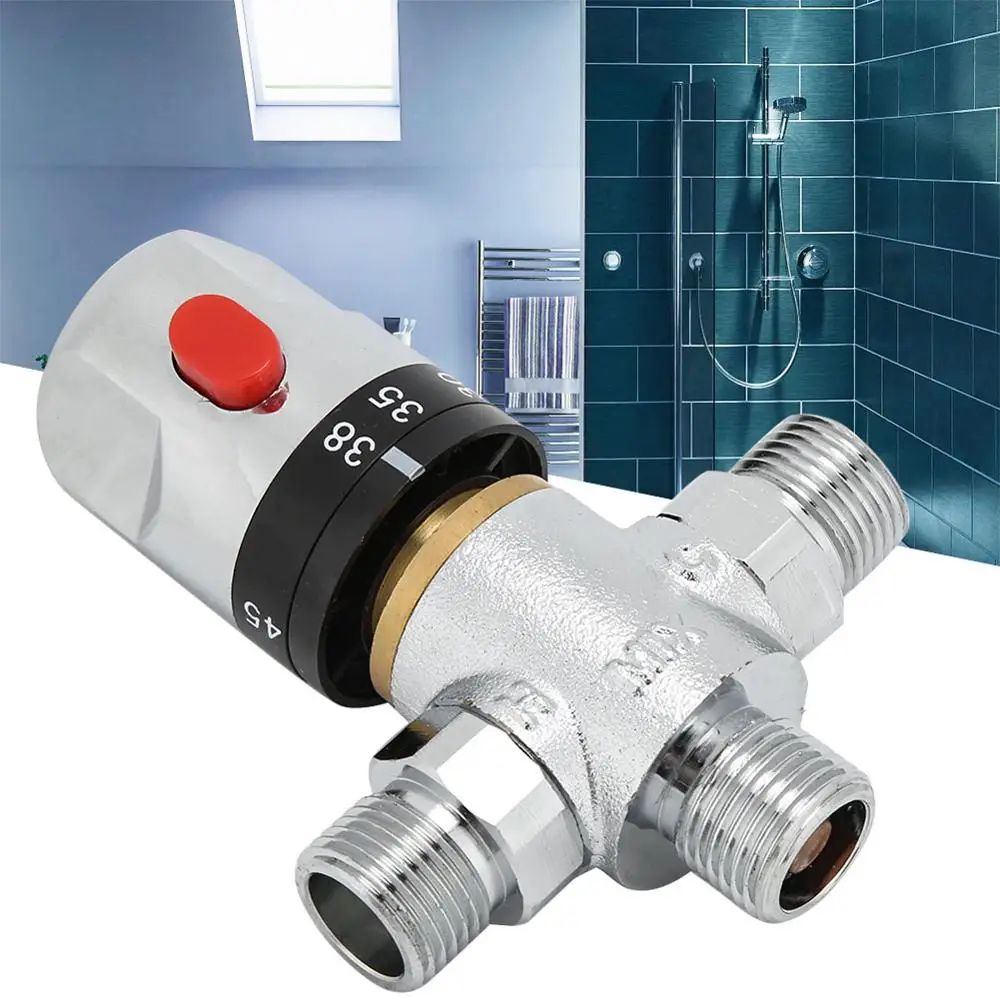 

G1/2" Brass Solar Heater Valve Thermostatic Shower Faucet Mixing Control Valve Bathroom Accessories High Quality