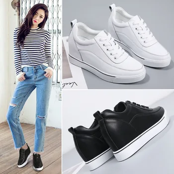 

Platform Shoes Women Student White Shoes Cozy Casual Spring New Lace Up Brief Fashion Leather Drop Botas Mujer Maggie's Walker