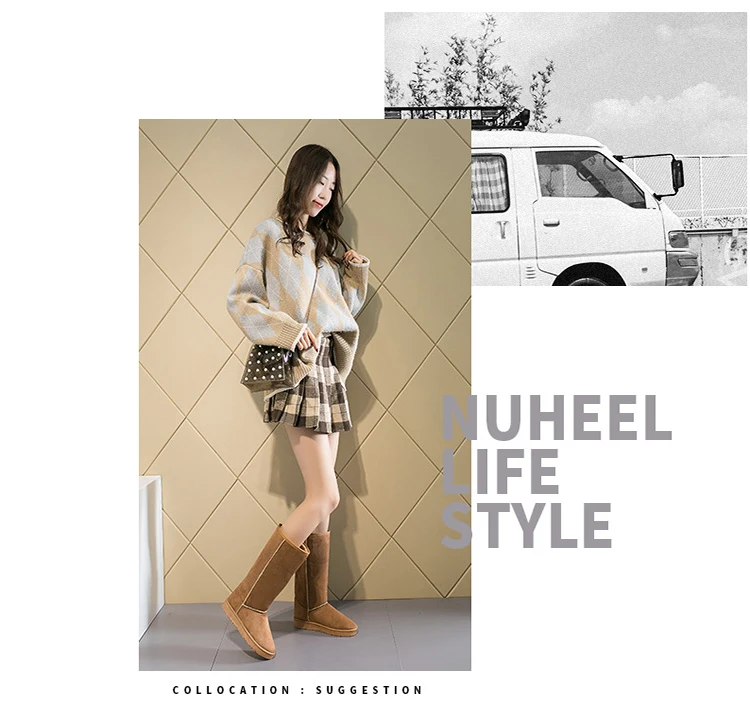 Foreign Trade Europe  America Classic Snow Boot Women Gaotong Snow Boots Female Russia 33 Centimeters Height Boots 41 Yards Code