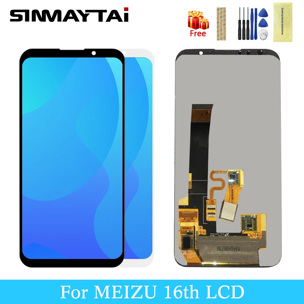

Original Sinmaytai Super AMOLED For 6.0" Meizu 16 16th LCD Display Screen With Frame + Touch Screen Panel Digitizer Replacement