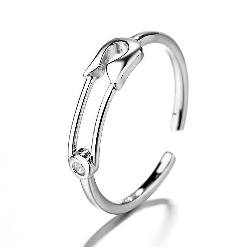 Креативный стиль Серебряная цветная булавка кольцо индивидуальность полые геометрические хрустальные Регулируемые кольца для женщин модные ювелирные изделия подарок