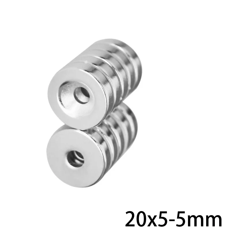 Disc Powerful Magnetic Rare Earth Neodymium Magnets Strong 20*5-5 round Magnet with hole 5mm 20*5 20x5-5 round magnets neodymium magnets