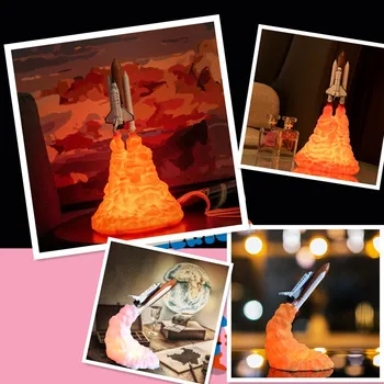 

New Design Night Light Special Rocket Space Smart Home Decoration Desk Lamp Remote Control Imported Led Lamp Beads G4