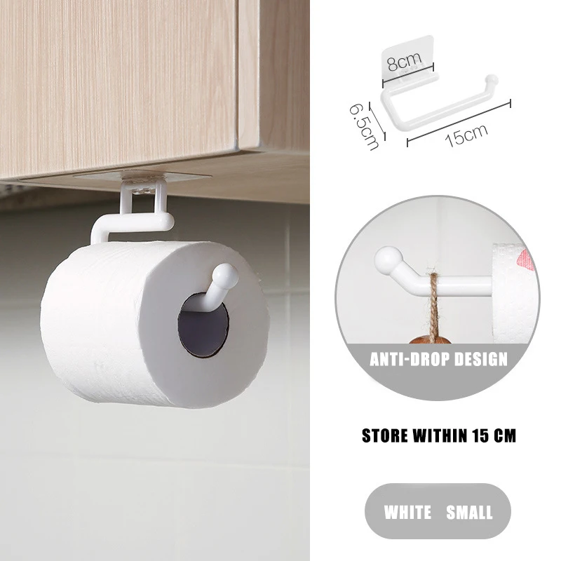 Paper towel holder toilet paper holder toilet roll holder paper towel rack tissue holder Kitchen paper roll holder wall mounted towel hanger rack bar cabinet rag storage organizer shelf toilet paper holders