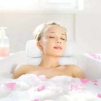 

1pc Breathable 3D Mesh Spa Bath Pillow Tub Bathroom Accessories With Suction Cups Neck And Back Eternal Relaxing Comfort