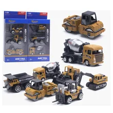 3 pçs/set 1: 64 liga engenharia veículo escavadeira carros modelo conjunto de coleções presente para crianças