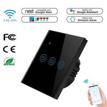 

No Neutral Wire Required Smart Wifi Switch Remote Smart Home Wireless Panel Switch EU Standard Support Alexa Google Home