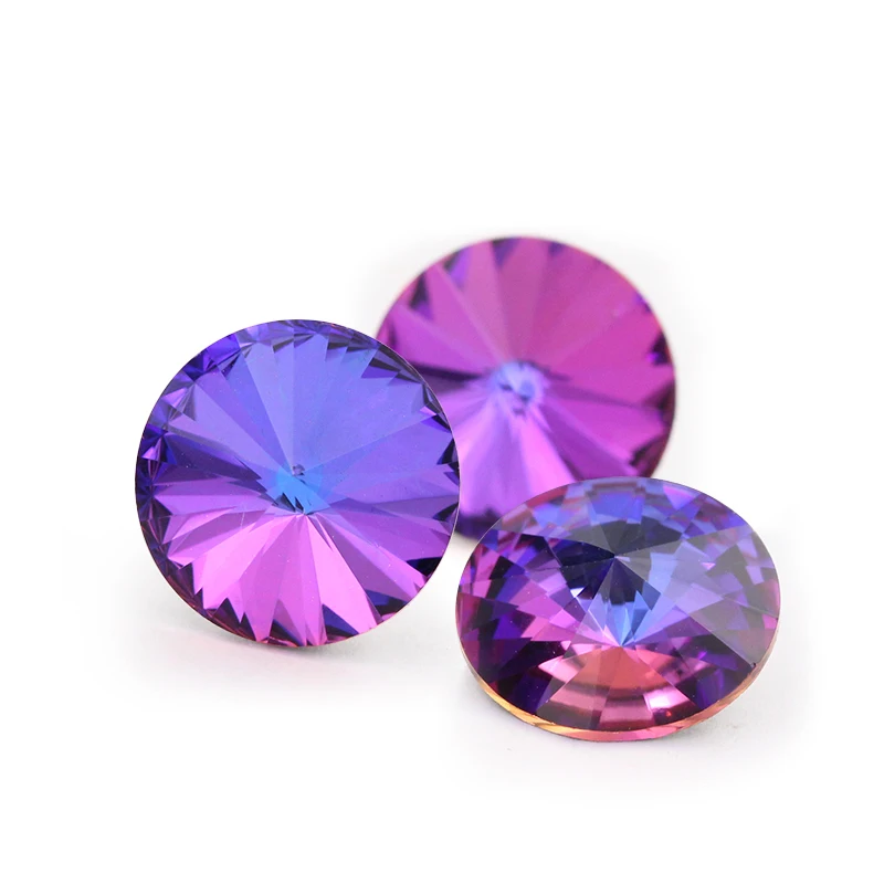 

50pcs/bag Violet Blue Strass Crystal K9 Glass Rhinestones Pointback stones for Diy Craft Christmas Clothing Garment Decoration