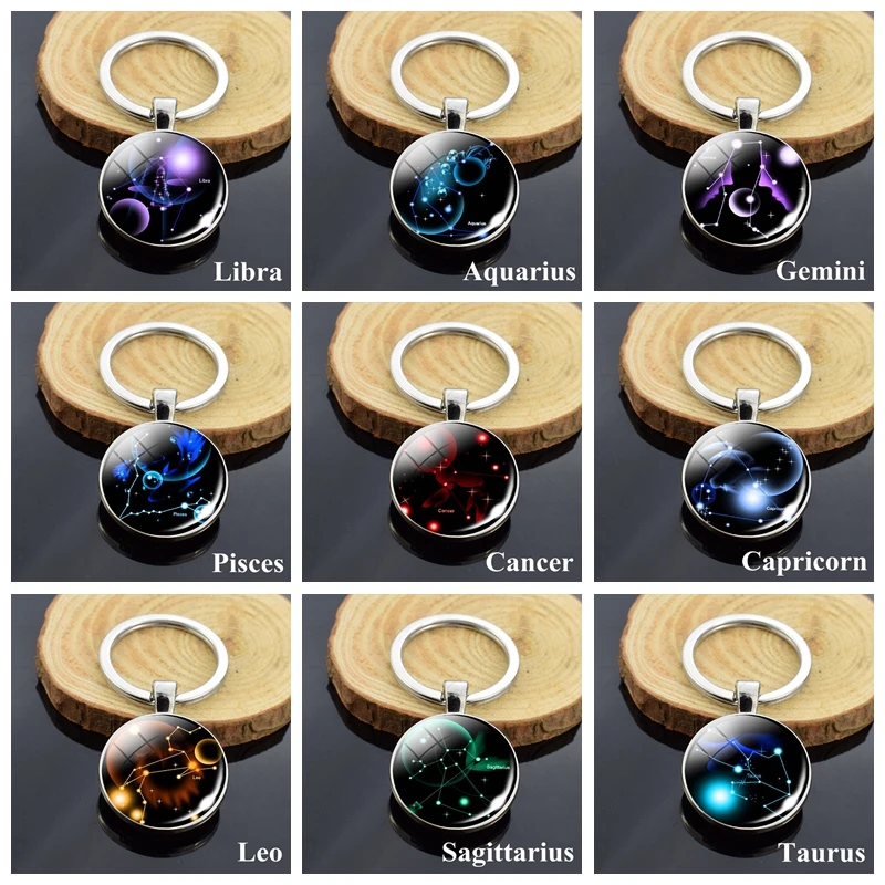 Handmade Resin Signs Of The Zodiac Keyrings.... Star Signs.. Horoscope keychains
