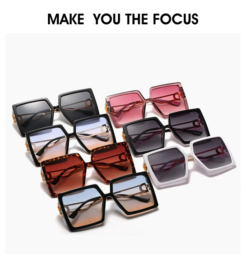 Fashion Sunglass Designer Luxury Brand Square Sunglasses Women Vintage Oversized 2021 trend Female Sun Glasses Shades For Women (1)