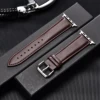 Import Calfskin Soft Leather Watchband 38 40 42 44mm for iwatch 5 4 3 2 1 Business Style Replace Strap for Apple Watch 6 Band ► Photo 3/6