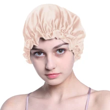 Женская шелковая ночная шапка для ухода за волосами, головной убор для салона, эластичная лента, шапка для сна