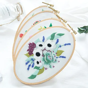 

DIY Flower Pattern Embroidery Kits for Beginner Needlework Cross Stitch Handmade Sewing Craft Wall Painting Home Decor Gift