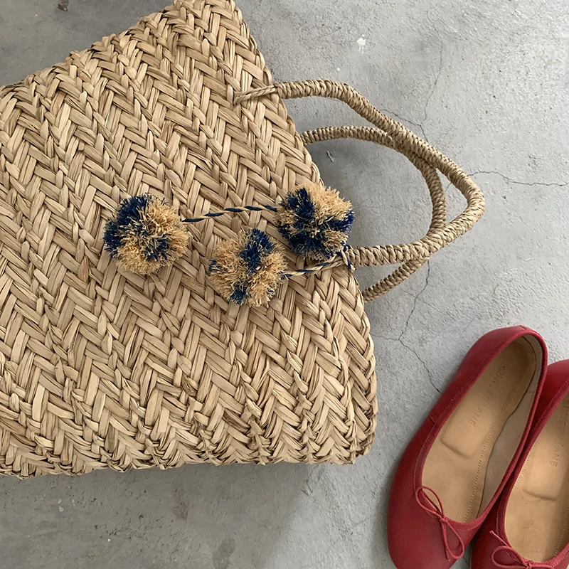 Weave Large Tote Bag 2021 Summer New Quality Straw Women's Designer Handbag High Capacity Handbag Beach Travel Bag Basket Bag