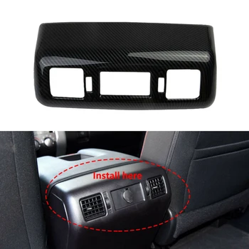 

For Toyota Tundra 2014-2019 Rear Armrest Box Carbon Fiber Style A/C Outlet Vent Trim ABS Cover 1pc