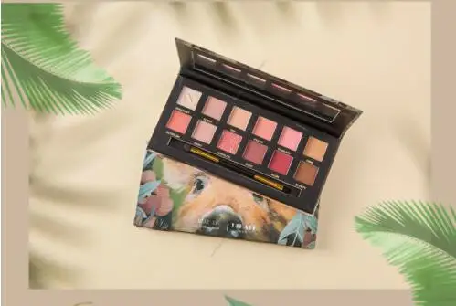 12 Colors eyeshadow palette animals tiger pig pattern earth nude pigment long lasting ice blue eyeshadow powder AC154 - Color: 01