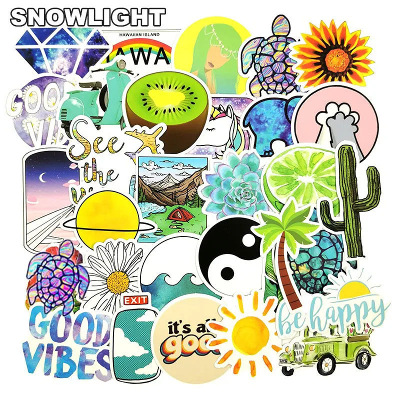 10/31 Pcs/pack  Sun Flowers Vsco Stickers Pack Waterproof Cool Girl Stickers For Skateboard Laptop Motorcycle Car Decal Toys