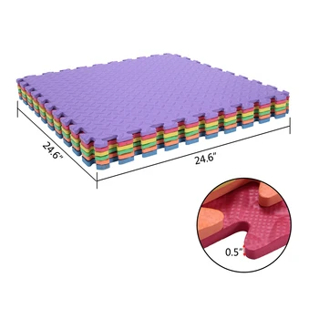 

【US Warehouse】54 Pcs Household Anti-Skid Moisture-Proof Eva Environmental Protection Ground Mat Fitness Mat Leaf Pattern Six Col