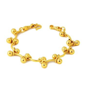 

Beads Wrist Link Chain Charm Jewelry Yellow Gold Filled Newest Womens Girls Bracelet Gift