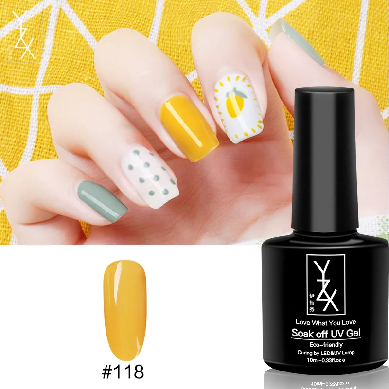 YXZ УФ/светодиодный гель для ногтей Soak Off 10 мл Toenail эмалевый лак Черный молочный белый желтый зеленый красный лак для ногтей для милых женщин - Цвет: Color118