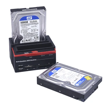 

External Two SATA IDE HDD Docking Station 2.5''/3.5''Hard Drive Card Reader