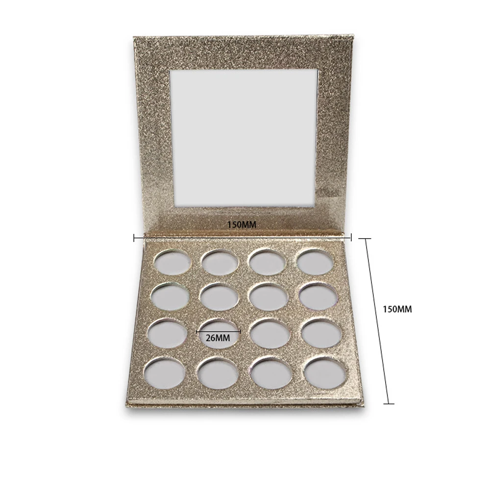 low moq custom eyeshadow palette empty 16 holes matte shimmer glitter eye makeup customized gifts private label