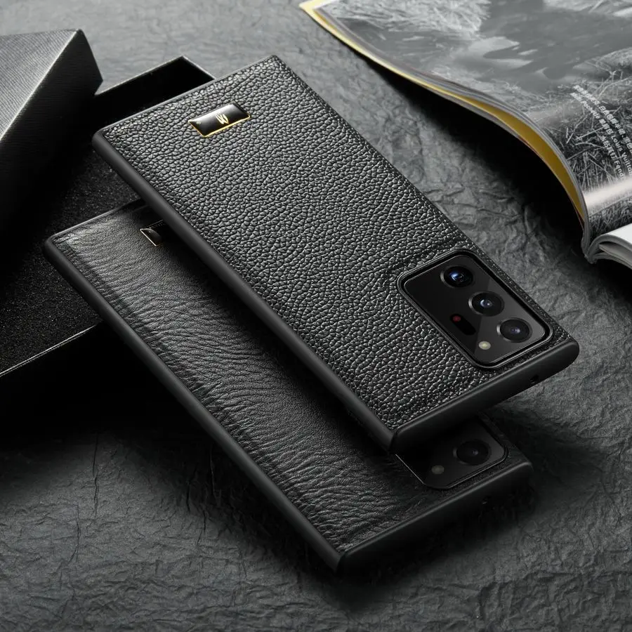 

Роскошный кожаный чехол для Samsung Galaxy Note 20 20ultra 5G, с металлическим логотипом, Новая задняя крышка, высокое качество, оригинал