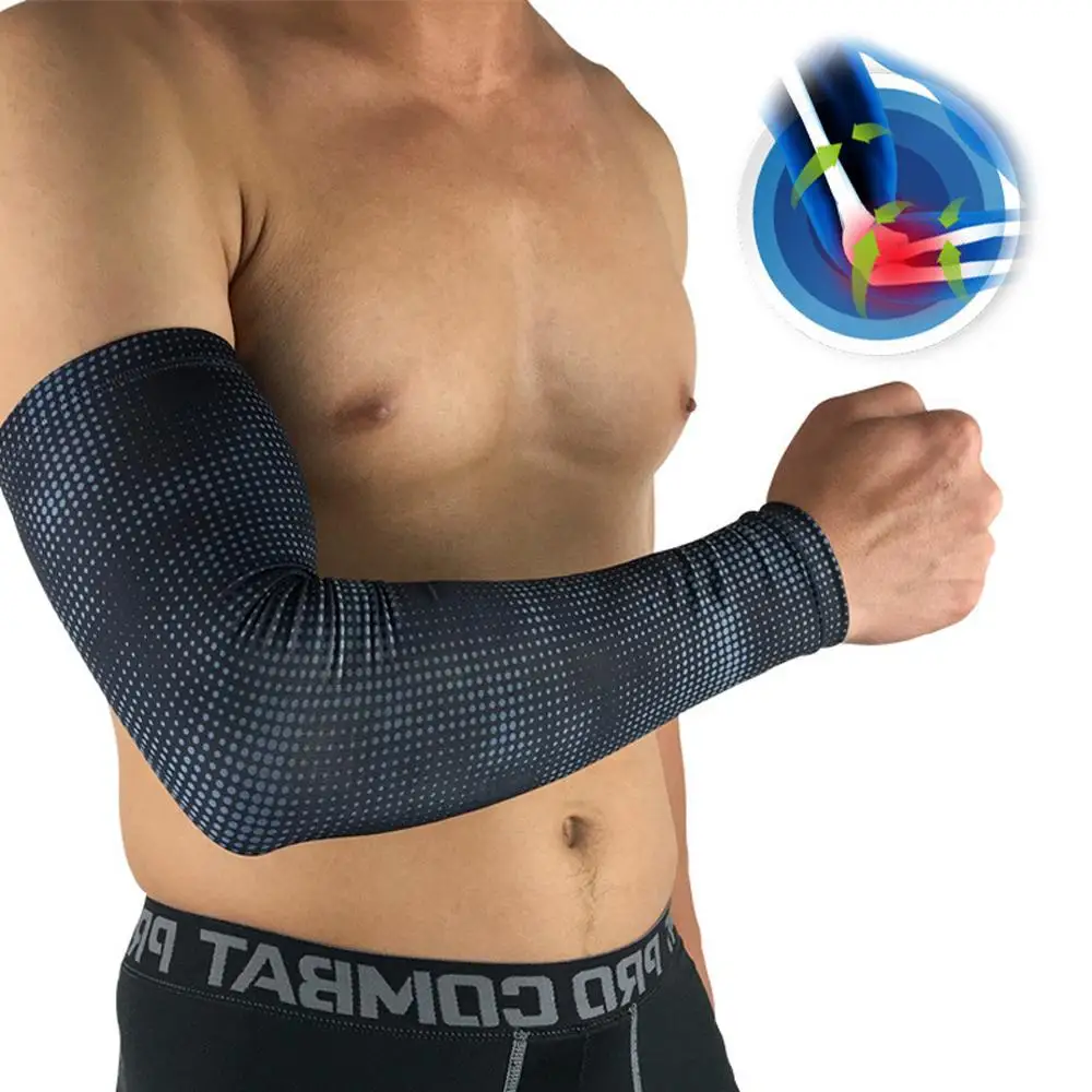 Sport Arm Warmers Non-Slip Cycling Arm Sleeve Elastic Compression Anti-Sunburn Long Sleeve Tennis Running Basketball Accessories