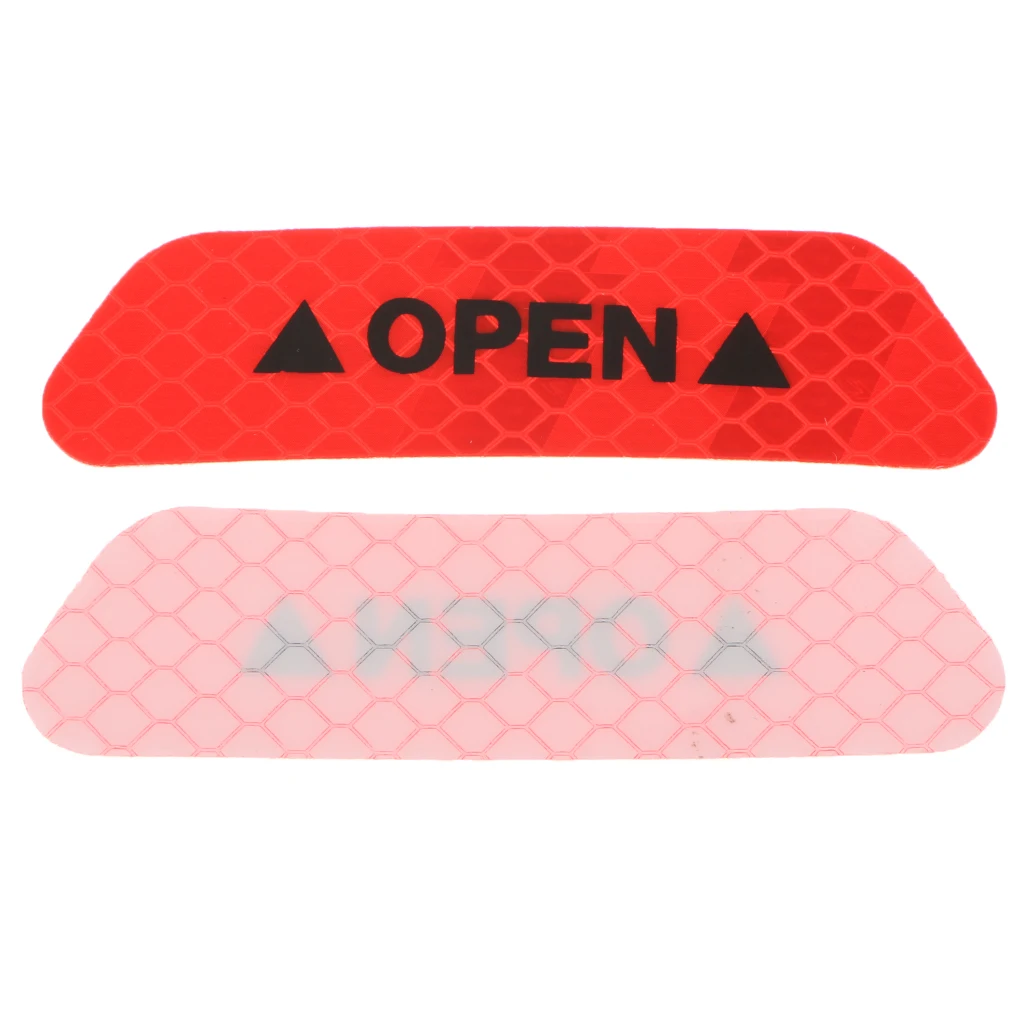 4 Pieces Car Door Open Sticker Reflective Safety Warning Auto Decal Film Easy to Clean 93*25mm 